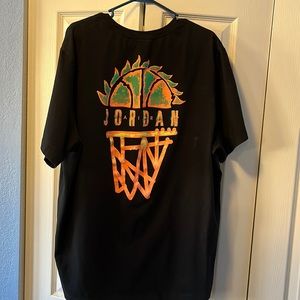 Air Jordan Neon Orange Black Basketball Shirt